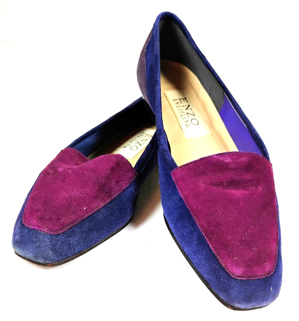 Vintage Enzo Angiolini Vero Suede Colorblock Loafer Flats 7M